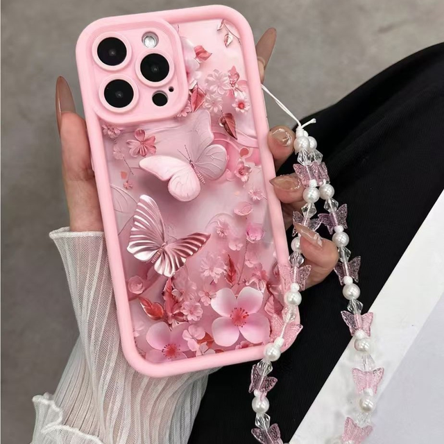 New Style Luxury Butterfly TPU Silicone Smart Phone Case Shockproof Full Protection Cover for iphone case 11 -17 Pro