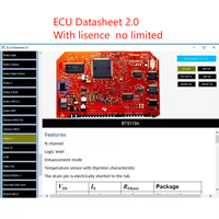 Fiche technique Ecus 2.0, logiciel de réparation d'ECU, schémas de circuits imprimés avec composants électroniques des ECU de voitures et informations supplémentaires