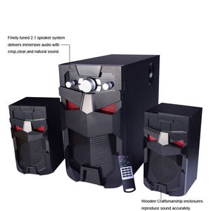 Haut-parleurs 2.1 avec caisson de basses pour ordinateur portable et ordinateur de bureau, audio multimédia, caisson de basses en bois - Product Image 4