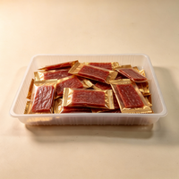 Barquette rectangulaire jetable en PP écologique avec texture gaufrée, thermoscellable, de qualité alimentaire, pour biscuits, snacks et gâteaux