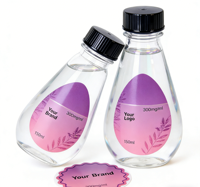 Personnalisez votre marque - Étiquette de bouteille en verre avec effet métallique brillant, imperméable, résistante aux déchirures et écologique