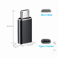 Adaptador de Micro USB a USB C, Conector Hembra Tipo C a Micro USB Macho