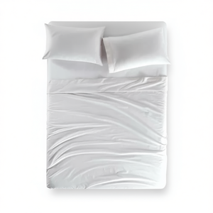 Parure de draps individuels Vialifresh 200TC 100% Coton Infroissable pour la maison, 4 pièces, style uni tissé - Product Image 1