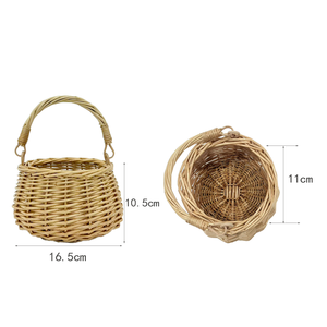 Cesto per Frutta Artigianale in Salice Personalizzato, Cesto da Picnic Portatile in <span class=keywords><strong>Vimini</strong></span> Intrecciato, Piccolo Cesto Regalo in <span class=keywords><strong>Vimini</strong></span> con Manico - Product Image 6