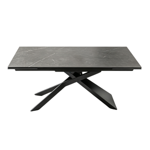 Mesa <span class=keywords><strong>de</strong></span> Comedor Extensible <span class=keywords><strong>de</strong></span> Mármol Moderna y Elegante con Patas Cruzadas, para Uso en Hogares, Hoteles y Salas <span class=keywords><strong>de</strong></span> Conferencias - Product Image 3