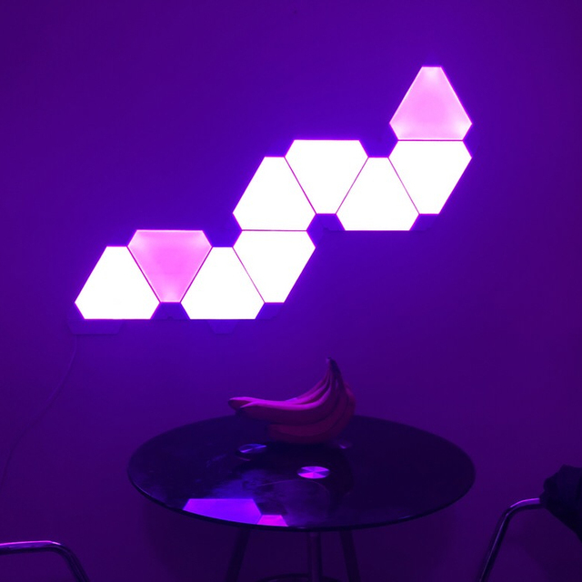 Smart Led Panel Light 9pcs/set Smart Wifi Control Triangle Rgbw Colorful Ceiling LED Triangle Lights
