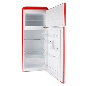 Réfrigérateur double porte <span class=keywords><strong>vintage</strong></span> rétro rouge en acier inoxydable personnalisable, idéal pour la maison - Offre spéciale - Product Image 3