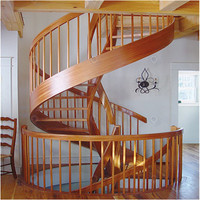 Escalier en colimaçon intérieur directement de l'usine, design moderne, en chêne américain avec acier inoxydable et verre, escalier circulaire en colimaçon pour loft