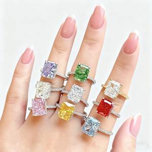 Очаровательность, изящные 925, серебро, розовые бриллиантовые ювелирные изделия, роскошные свадебные кольца 5A 8A с цирконом, сердце, вечность, набор для женщин - Product Image 2