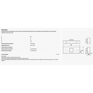 Difusor lineal de aluminio Tecnosystemi con aislamiento, conexión superior de pleno reducido, sistema completo de detención, 2 ranuras, forma rectangular, tornillos de mariposa - Product Image 2