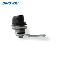 DINGYOU MS714-3 Cylindres de serrure à bouton sans clé en alliage de zinc, Grade 3 ANSI, revêtement noir en poudre, serrure électronique pour armoire, verrouillage par quart de tour
