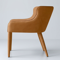 Chaises de salle à manger de luxe, cadre en acier recouvert de cuir de qualité supérieure, fauteuil inclinable en cuir pour salle à manger de villa