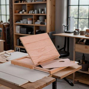 Chevalet d'art portable réglable en bois de style Art déco, écologique, avec tiroirs de rangement et <span class=keywords><strong>palette</strong></span> pour la peinture - Product Image 5