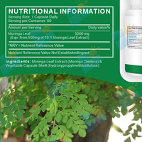 Capsules de poudre de feuilles de Moringa biologique à marque privée OEM/ODM pour hommes et femmes, soutien immunitaire, végétalien, service de vente en gros direct usine