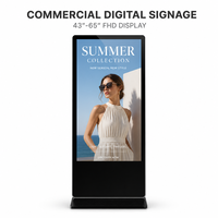 Écran publicitaire vertical 43/55/65 pouces, affichage LED tactile sur pied, lecteur promotionnel tout-en-un
