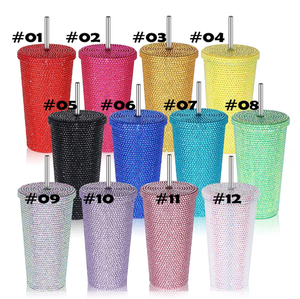 <strong>Luxury</strong> Bling Stainless Steel Tumbler Full Rhinestone Diamond Coffee <strong>Water</strong> <strong>Bottle</strong> with Lids for Parties and Office Use - Product Image 4