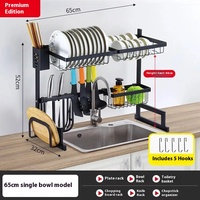 Étagère de rangement de cuisine réglable en acier inoxydable, égouttoir à vaisselle au-dessus de l'évier avec design moderne pour l'organisation des placards