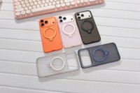 Coque de téléphone magnétique avec support, vente en gros, haute qualité, toucher doux, antichoc, fine, en TPU et PC, pour iPhone 17 16 15 Pro Max