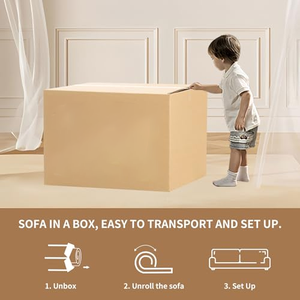 Sofá Curvo de Dos Plazas con Espuma Viscoelástica, Sofás Modernos de Tela, Sofá de Lujo para Sala de Estar, Muebles para Apartamento - Product Image 4