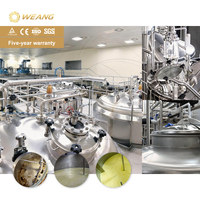 Agitateur cosmétique en acier inoxydable de 300 L, homogénéisateur à cisaillement élevé, réservoir de mélange vertical chauffé, machine à émulsionner pour crème