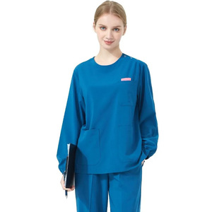 Nouveaux Scrubs Médicaux Unisexe Vert Clair à Manches Longues (Ensembles de Scrubs) <span class=keywords><strong>avec</strong></span> Détection d'Aiguille pour Usage Hospitalier <span class=keywords><strong>en</strong></span> Dentisterie, Spa et Soins Infirmiers - Product Image 4