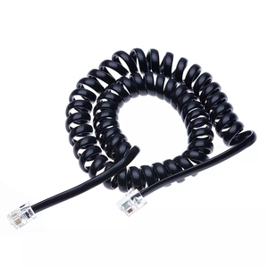 Underground 2 par 24 Awg 26awg <span class=keywords><strong>Rj11</strong></span> 4c alambre de la bobina de plano Rj9 teléfono de casa al aire libre en espiral Teléfono <span class=keywords><strong>Cable</strong></span> - Product Image 1