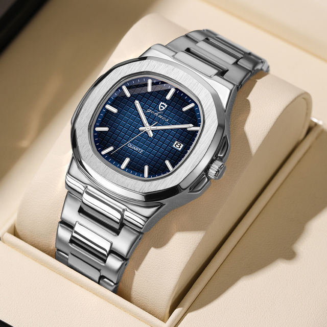 Gohuos 58803 Square Watches Luxury Minimalist Date Display Quartz Wrist Watch for Men Business Casual Watches Relogio Masculino