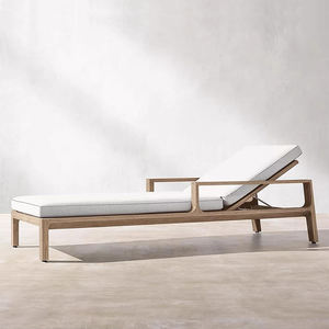 Chaises longues de jardin de style nordique, chaise de plage en <span class=keywords><strong>teck</strong></span>, chaise de salon extérieure, chaise de plage en <span class=keywords><strong>teck</strong></span> pour la cour, chaise longue de piscine - Product Image 2