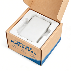 Caja de embalaje para power banks y productos electrónicos 3C, para marcas en línea, de cartón corrugado tipo B y E, con opción de cierre automático y personalizable. - Product Image 5