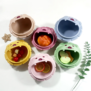 Bol pour bébé en silicone de qualité alimentaire en forme de lion bols de dessin animé <span class=keywords><strong>Bebe</strong></span> Plato Logo personnalisé bols à fond d'aspiration forte pour les enfants à manger - Product Image 3