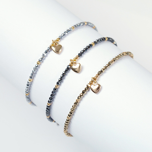 Moda 2mm <span class=keywords><strong>hematita</strong></span> piedra ajustable trenza cuerda pulsera para las mujeres y las niñas - Product Image 1