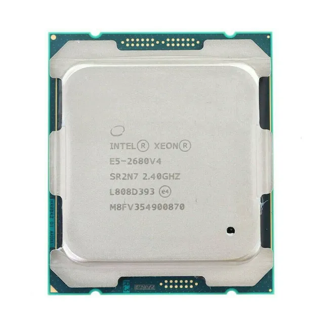 E5-2680V4 de processeur d'occasion e5 2680 v4 prend en charge les cartes mères x99 2.40GHz 14 cœurs 35M 14nm LGA2011-3 processeur TPD 120W pour Intel XEON