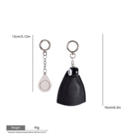Porte-clés d'alarme personnelle OEM avec étui en cuir et breloque boule, mini alarme de sécurité, accessoire de porte-clés