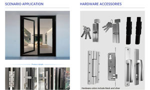 Eehe חנות חנות eehhe מודרני עבודה אלומיניום כבד עמיד דק מסגרת זכוכית מסחרי דלת זכוכית מסחרי עיצוב עמיד - Product Image 4