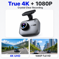 VIEVGUARB V8 Caméra embarquée 4K véritable, caméra avant et arrière 4K+1080P, caméra embarquée WiFi 5G avec support rotatif à 360° pour voiture