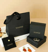 Ensemble de bijoux créatif haut de gamme en papier spécial de luxe léger style Ins bague collier boucles d'oreilles sac cadeau emballage boîte à bijoux