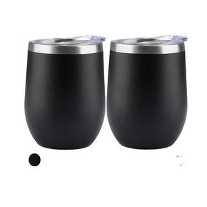 Factory Custom 12 oz Stainless Steel Tumbler <b>with</b> Handle and <b>Lid</b> Leak-Proof & Thermal Insulation for Wine Water & Coffee - Product Image 1