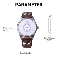Montre-bracelet professionnelle personnalisée à mouvement japonais, automatique, radio-pilotée, avec fonction Heure du Monde, étanche et affichage analogique