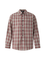 Kemeja Pria Lengan Panjang Kotak-kotak Merah Kancing Depan Kasual Regular Fit Vintage Motif Kotak-kotak Pakaian Harian Musim Gugur