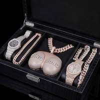 Collier pendentif hip-hop en argent 925 et moissanite, plaqué or rose, entièrement pavé, bijoux bling pour homme, streetwear, soirée - Vente chaude