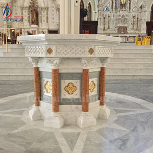 Fuente de bautismo religioso, mármol auténtico tallado a mano para iglesia, venta al por mayor - Product Image 1