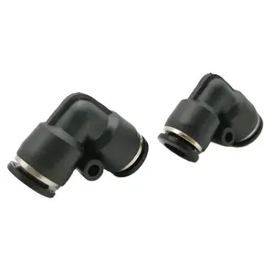 Pneumatic Fitting PV Air/Water Hose and Tube Push In Connector 4-16mm Plastic Pipe Hose Quick Connector Angle Adapter Plug