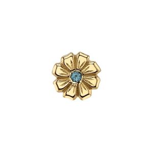 Bijou de piercing fin en or massif 14K, à fixation sans filetage, motifs fleur, feuille, trèfle, éventail, patte, pour cartilage, hélix, labret, avec dos plat et système push-in - Product Image 4