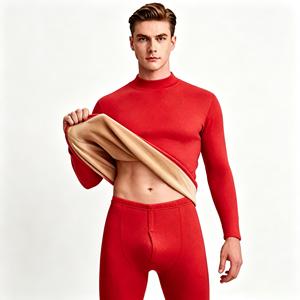 Set di Intimo Termico da Uomo in Pile Spesso, Collo Alto, Caldo e Traspirante, Senza Cuciture, Resistente al Freddo per Autunno e Inverno - Product Image 5