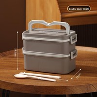 Großhandel Büroangestellten Doppelschichtige Quadratische Mikrowellen-Lunchboxen 304 Edelstahl Isoliert mit Deckel Mikrowellengeeignet