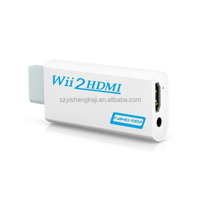 Full HD 1080P Video Signal Transmitter Wii to HDTV Converter for TV Large Monitor Display Wii2HDTV Adapter with 3.5mm Audio Jack