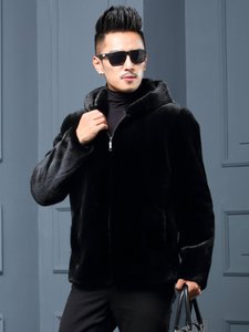 <span class=keywords><strong>Cappotto</strong></span> Corto da <span class=keywords><strong>Uomo</strong></span> in <span class=keywords><strong>Visone</strong></span> 2025 con Cerniera e Cappuccio, Nuova Giacca Invernale in Pelliccia di <span class=keywords><strong>Visone</strong></span> - Product Image 2