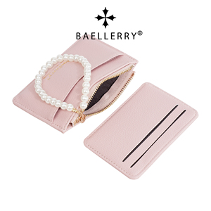 2025 porta carte in PU di fascia alta da donna di nuovo stile con più slot per carte e borsa per accessori con perla tascabile e alla moda elegante - Product Image 6