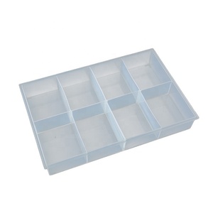 Boîte en plastique transparente sans couvercle à 8 compartiments boîte <span class=keywords><strong>de</strong></span> pièces <span class=keywords><strong>de</strong></span> stockage numérique accessoires plateau matériel pour bijoux boîte à <span class=keywords><strong>vis</strong></span> stockage - Product Image 1
