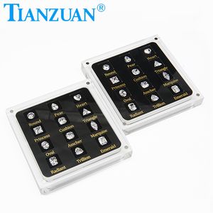 Caja de Herramientas de exhibición de piedras preciosas sueltas, 12 formas de zirconia cúbica, juego Maestro de pruebas de diamante, piedra cz - Product Image 4